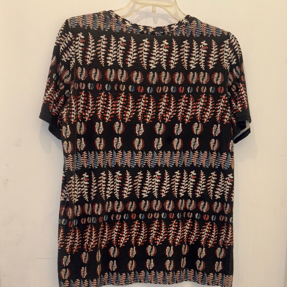 Tory Burch fern Patterned blue and rust T-Shirt cotton size M - Picture 8 of 9